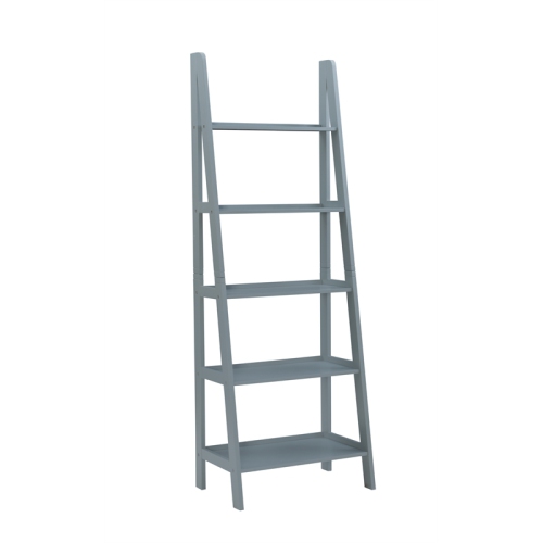 Linon Archdale Wood Ladder Bookshelf in Gray