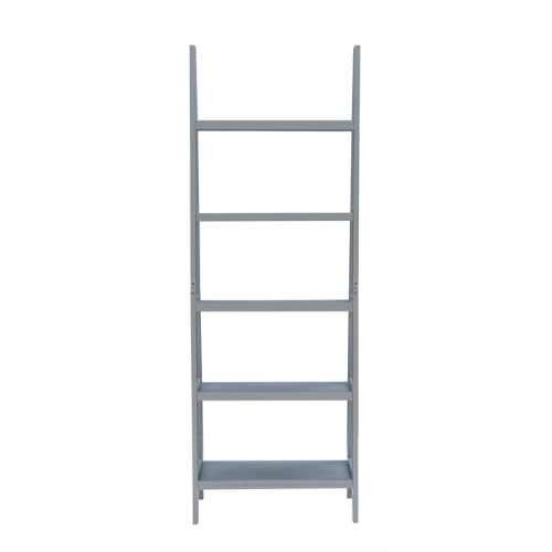Linon Archdale Wood Ladder Bookshelf in Gray