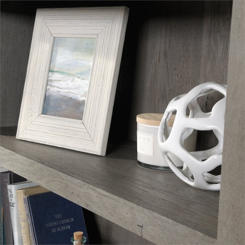 Sauder Misc Storage 3-Shelf 2-Door Tall Wood Bookcase in Mystic Oak