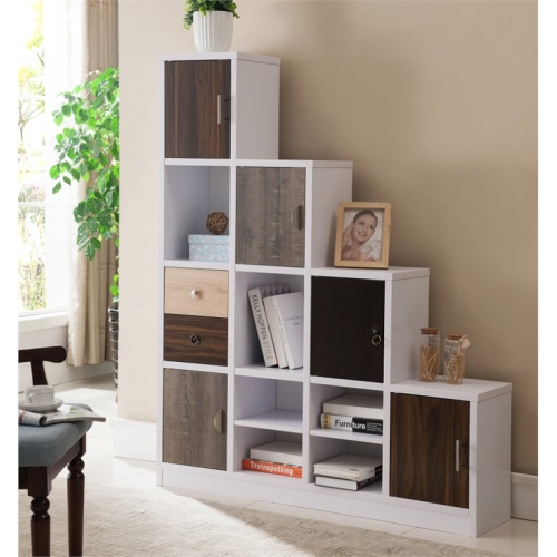 FURNITURE OF AMERICA  Newark Contemporary Wood 9-Cube Bookcase In In White