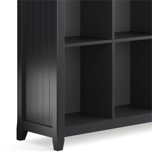 Simpli Home Acadian Solid Wood 48 " x 57 " Transitional 12 Cube Storage in Black