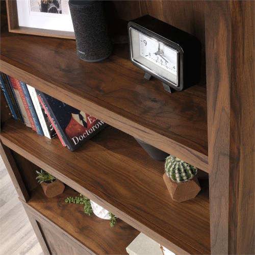 Sauder Misc Storage Engineered Wood Tall Wood Bookcase in Grand Walnut