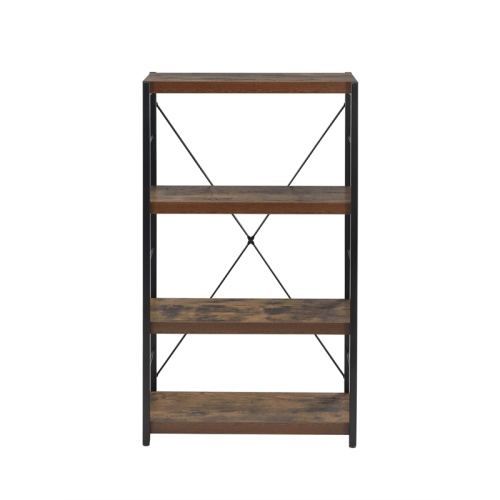 ACME Bob 4 Shelf Bookcase in Weathered Oak