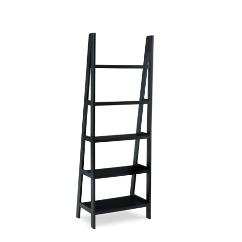 Linon Archdale Wood Ladder Bookshelf in Black