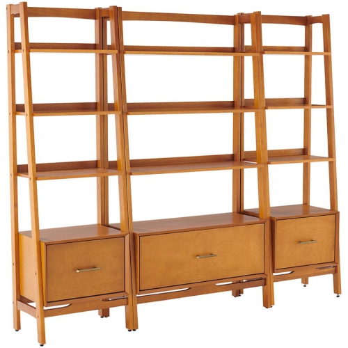 CROSLEY FURNITURE  Landon 3 Piece 4 Shelf Etagere Bookcase Set In Acorn