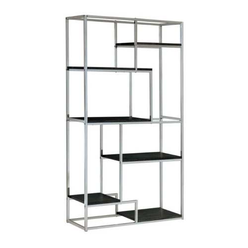 Furniture of America Jan Contemporary Metal 6-Shelf Bookcase in Chrome ...