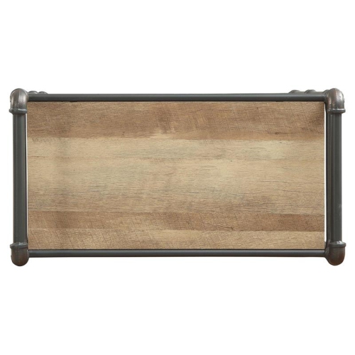 ACME Itzel 5 Wooden Tiers Rectangular Bookshelf in Antique Oak and Sandy Gray