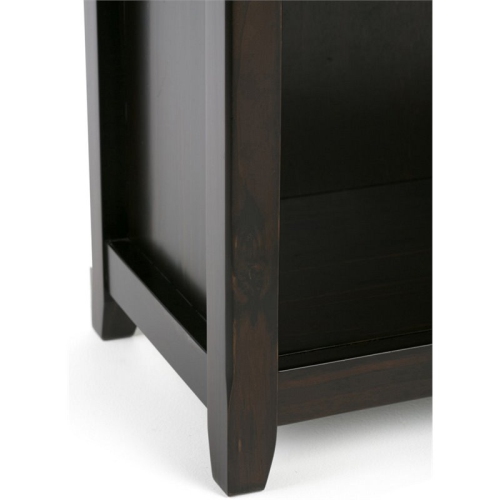 Simpli Home Amherst Solid Wood 70" Tall 5-Shelf Bookcase in Hickory Brown