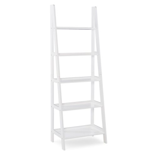 Linon Archdale Wood Ladder Bookshelf in White