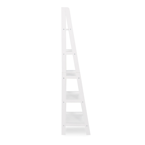 Linon Archdale Wood Ladder Bookshelf in White