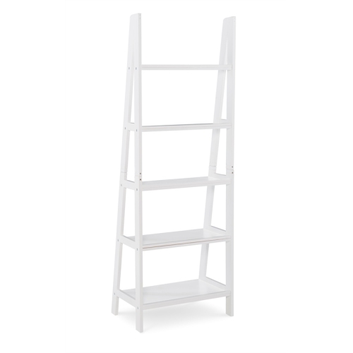 Linon Archdale Wood Ladder Bookshelf in White