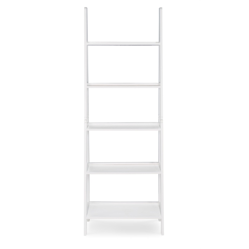 Linon Archdale Wood Ladder Bookshelf in White