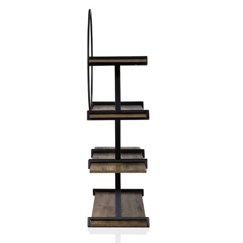 Furniture of America Burks Industrial Metal 4-Layer Bookcase in Matte Black