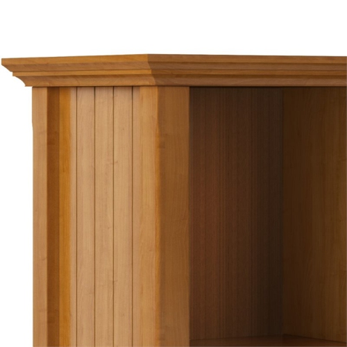 Simpli Home Acadian Wood 8 Cube 57" Sofa Table in Light Golden Brown