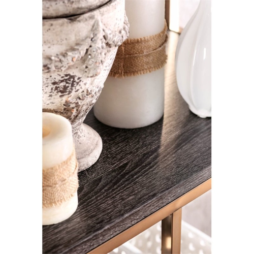 Furniture of America Jan Contemporary Metal 6-Shelf Bookcase in Gold Champagne