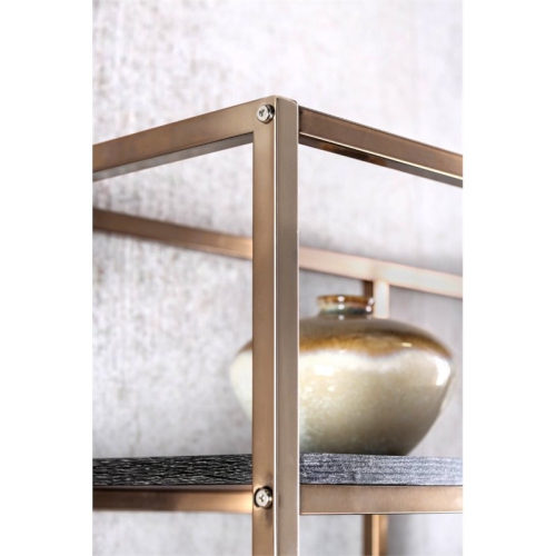 Furniture of America Jan Contemporary Metal 6-Shelf Bookcase in Gold Champagne