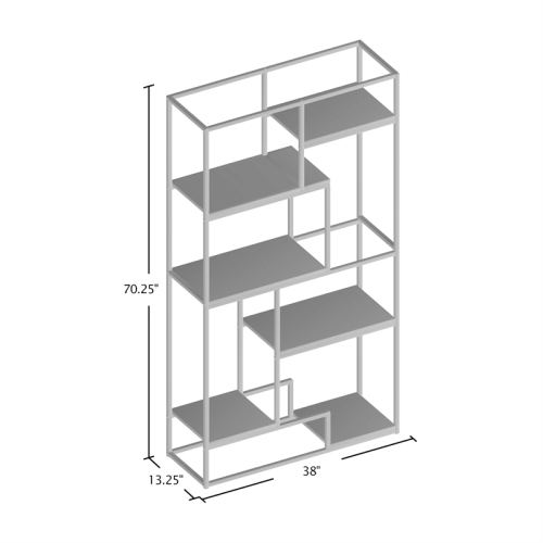 Furniture of America Jan Contemporary Metal 6-Shelf Bookcase in Gold Champagne