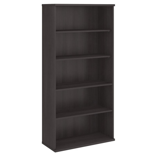 BOWERY HILL  5 Shelf Bookcase In Storm Gray