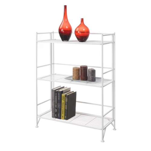 CONVENIENCE CONCEPTS  Xtra Storage Three-Tier Wide Folding Shelf In Metal In White