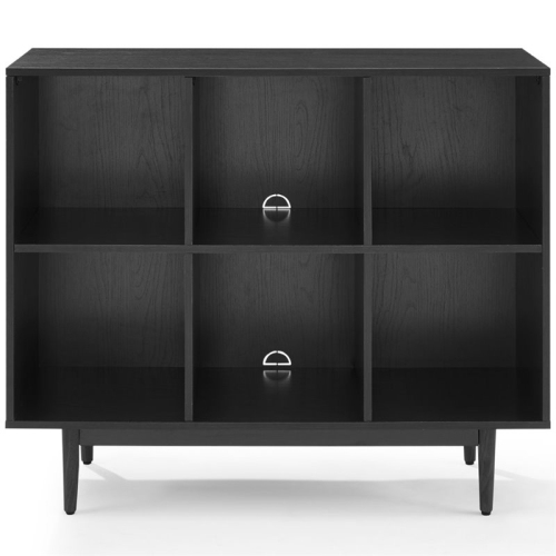Crosley Liam 6 Cubby Wooden Bookcase in Black