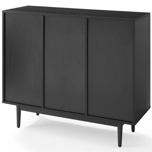 Crosley Liam 6 Cubby Wooden Bookcase in Black