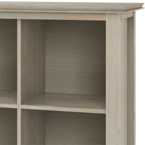 Simpli Home Artisan Wood 45" x 43" Transitional 9 Cube Bookcase and Unit in Gray