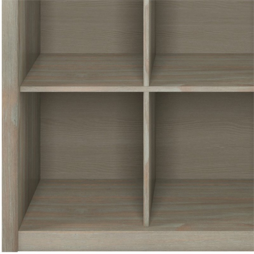 Simpli Home Artisan Wood 45" x 43" Transitional 9 Cube Bookcase and Unit in Gray