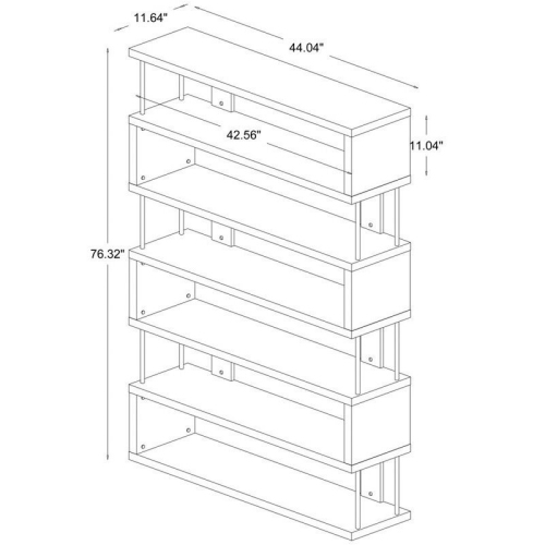 Barnes 6 Shelf Modern Bookcase in White