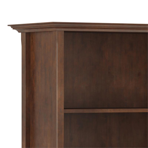 Simpli Home Amherst Solid Wood 5 Shelf Bookcase in Russet Brown