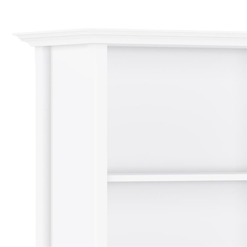 Simpli Home Amherst Solid Wood 70" Tall 5-Shelf Bookcase in White