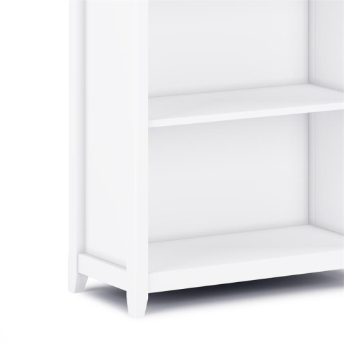 Simpli Home Amherst Solid Wood 70" Tall 5-Shelf Bookcase in White