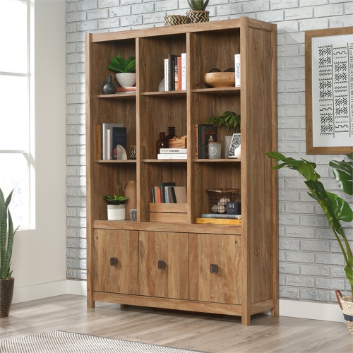 Sauder Cannery Bridge Engineered Wood 9-Cubby Bookcase in Sindoori Mango