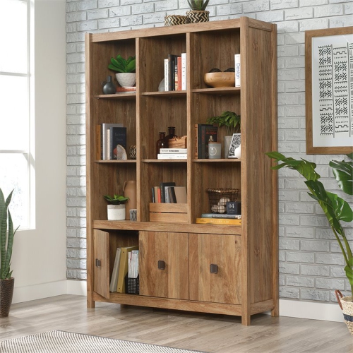 Sauder Cannery Bridge Engineered Wood 9-Cubby Bookcase in Sindoori Mango