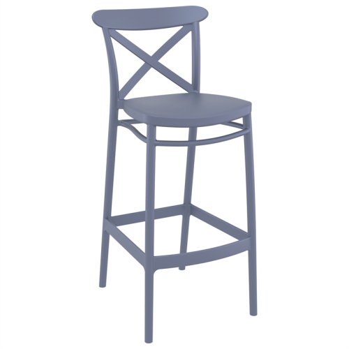 COMPAMIA  Cross Indoor Outdoor Bar Stool Dark In Gray