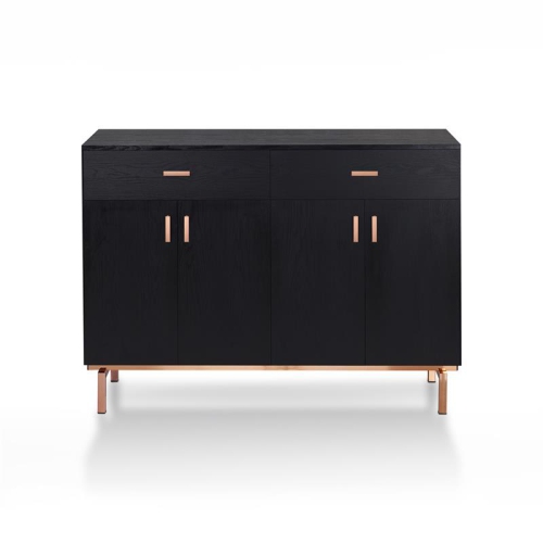 Furniture of America Coloma Wood 2-Drawer Buffet Server in Black and Rose Gold