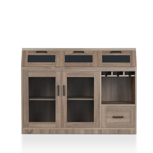 Furniture of America Coffman Wood Wine Storage Buffet in Chestnut Brown