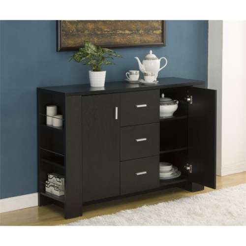 Furniture of America Nathan Modern Wood Multi-Storage Buffet in Cappuccino