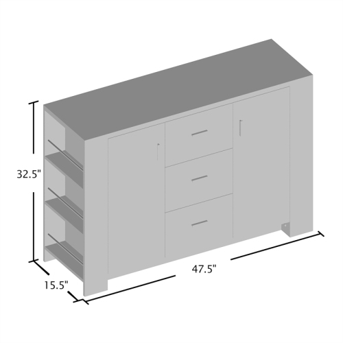 Furniture of America Nathan Modern Wood Multi-Storage Buffet in Cappuccino