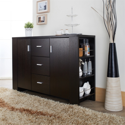 Furniture of America Nathan Modern Wood Multi-Storage Buffet in Cappuccino