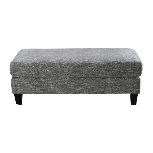 Furniture of America Burcham Transitional Chenille Upholstered Ottoman in Gray