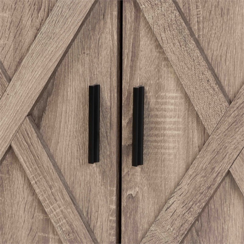 Bowery Hill Farmhouse Brown Finished Wood 2-Door Shoe Storage Cabinet