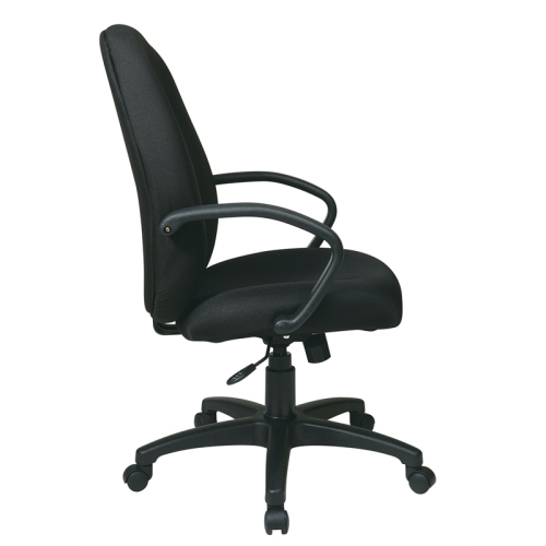 Executive High Back Manager's Chair with Black Fabric Back Padded Contour Seat