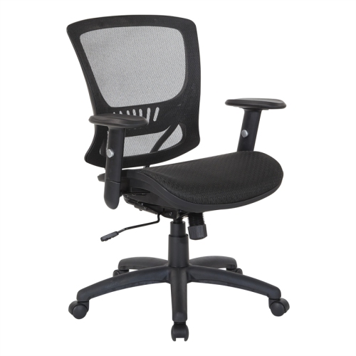 Manager's Chair Mesh Screen Seat and Back in Black Fabric