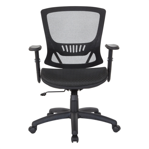 Manager's Chair Mesh Screen Seat and Back in Black Fabric