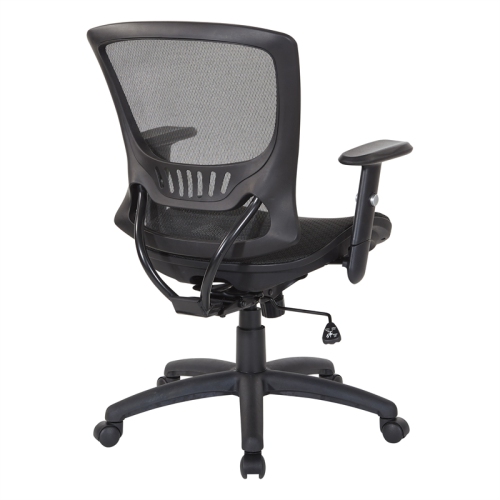 Manager's Chair Mesh Screen Seat and Back in Black Fabric
