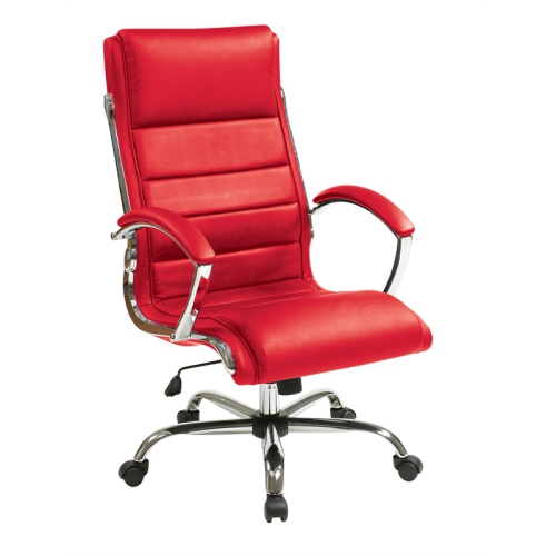 OFFICE STAR  Executive Chair With Thick Padded Faux Leather Seat In Red