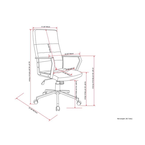 Foley Swivel Adjustable Executive Computer Office Chair in Distressed Blue