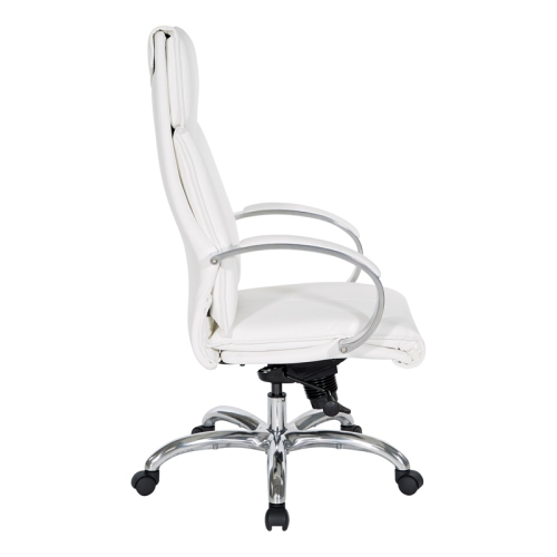 Deluxe High Back Executive Chair in White Dillon Snow Faux Leather