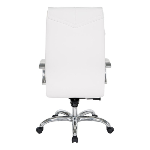 Deluxe High Back Executive Chair in White Dillon Snow Faux Leather
