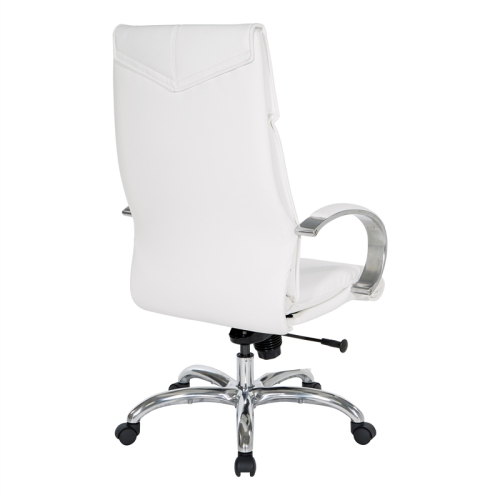 Deluxe High Back Executive Chair in White Dillon Snow Faux Leather